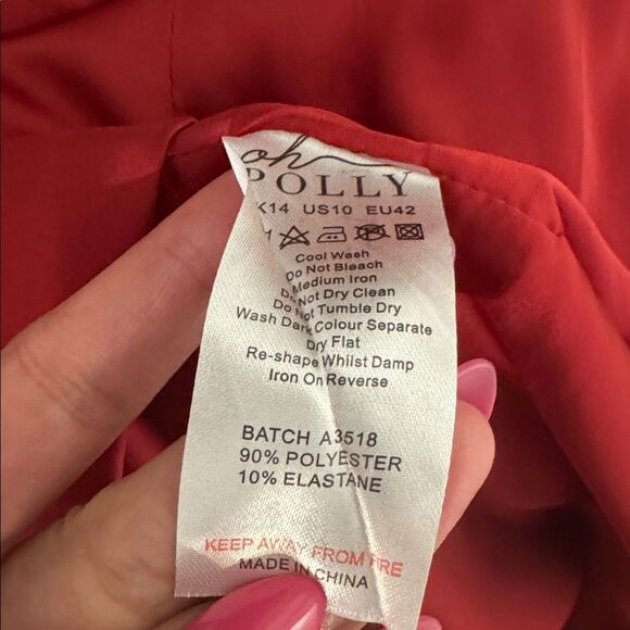NWT Oh Polly Lavish Life Twist Cut Out Satin Mini Dress in Pink & Red Size 10 - Picture 10 of 10